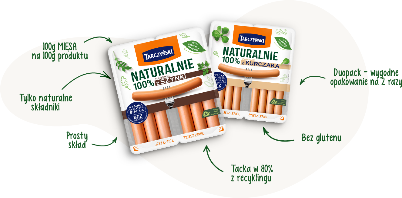 100g MIĘSA na 100g produktu, Tylko naturalne składniki, Wysoka zawartość mięsa, Duopack - wygodne opakowanie na 2 razy,